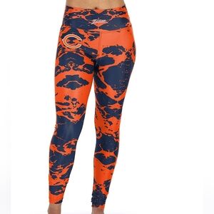 Zubaz Women's Chicago Bears Team Colors Orange Blue Lava Legging